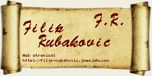 Filip Rubaković vizit kartica